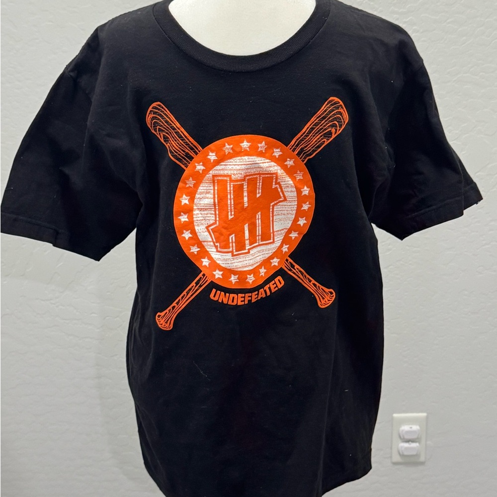 Undefeated Black Tee with Red Accents